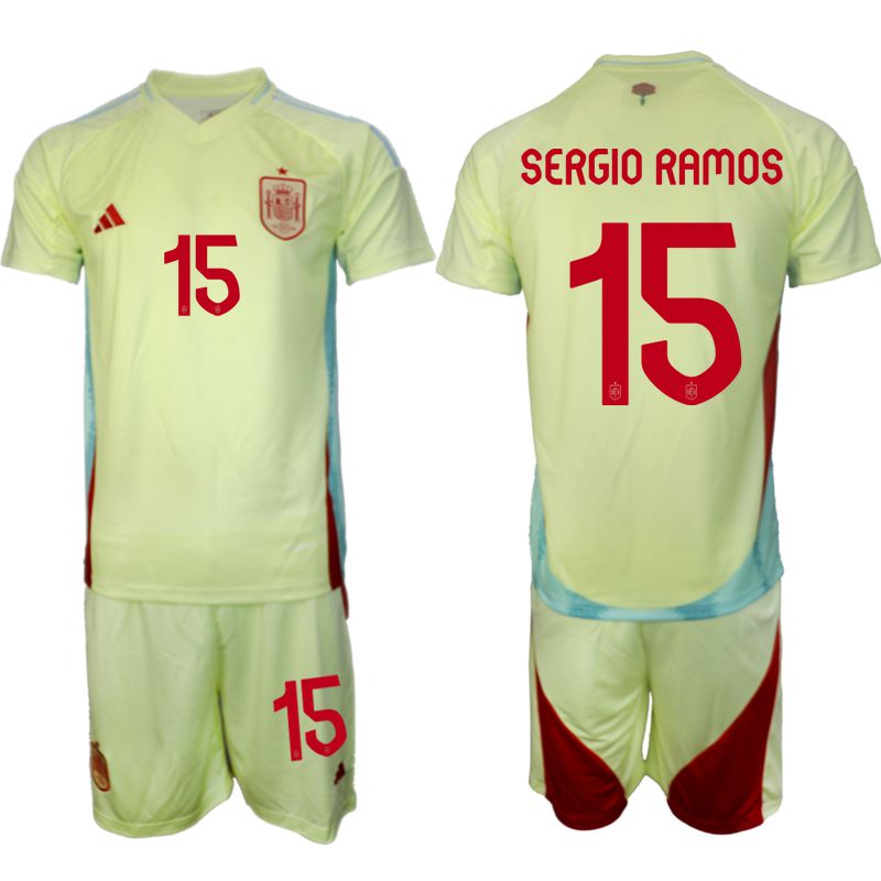 Men 2024-2025 Season Spain away green #15 Soccer Jersey->spain jersey->Soccer Country Jersey